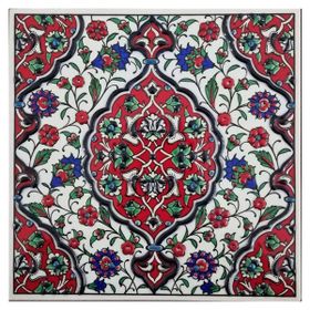 Armada Çini ED 308 20x20 cm Kırmızı İznik Rumi Eldekoru Çini Pano