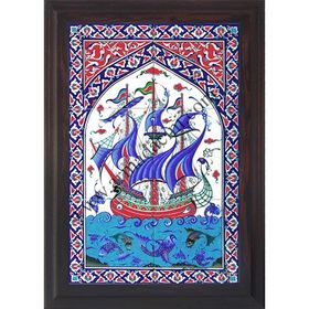 Armada Çini ED-500 40X60 Cm Osmanlı Kalyon Eldekoru Çini Pano