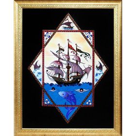 Armada Çini ED682 Yıldız Kalyon 80x100 cm Çini Pano