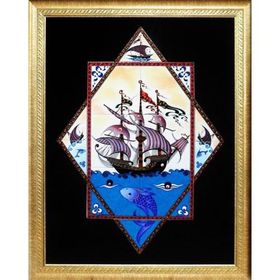 Armada Çini ED682 Yıldız Kalyon 80x100 cm Çini Pano