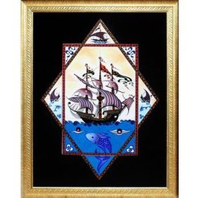 Armada Çini ED682 Yıldız Kalyon 80x100 cm Çini Pano