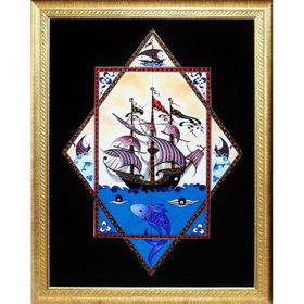 Armada Çini ED682 Yıldız Kalyon 80x100 cm Çini Pano