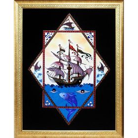 Armada Çini ED682 Yıldız Kalyon 80x100 cm Çini Pano