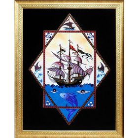 Armada Çini ED682 Yıldız Kalyon 80x100 cm Çini Pano