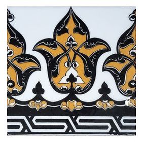 Armada Çini KS 1 20x20 cm Sarı Osmanlı Desenli Taç Çini Bordür