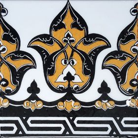 Armada Çini KS 1 20x20 cm Sarı Osmanlı Desenli Taç Çini Bordür