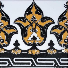 Armada Çini KS 1 20x20 cm Sarı Osmanlı Desenli Taç Çini Bordür