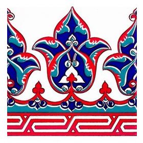 Armada Çini KS-1 Osmanlı Desenli 20x20 cm Taç Seramik Çini Bordür