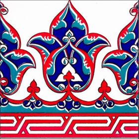 Armada Çini KS-1 Osmanlı Desenli 20x20 cm Taç Seramik Çini Bordür