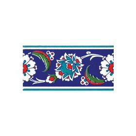 Armada Çini KS 12 10x20 cm İznik Çiçek Desenli Seramik Çini Bordür