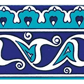 Armada Çini KS-19 İznik Rumi Desenli 10x20 cm Seramik Çini Bordür