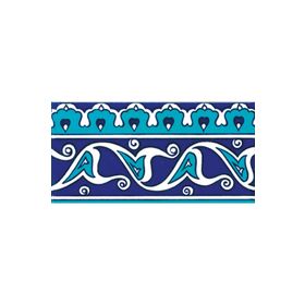 Armada Çini KS-19 İznik Rumi Desenli 10x20 cm Seramik Çini Bordür