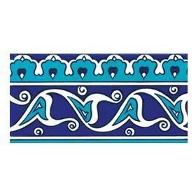 Armada Çini KS-19 İznik Rumi Desenli 10x20 cm Seramik Çini Bordür