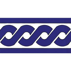 Armada Çini KS 20K 10x20 cm Kobalt Zincir Desen Seramik Çini Bordür