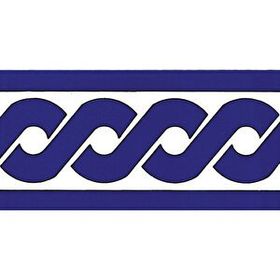 Armada Çini KS 20K 10x20 cm Kobalt Zincir Desen Seramik Çini Bordür