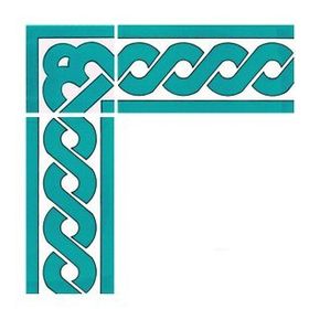 Armada Çini KS 20T 10x20 cm Turkuaz Zincir Desen Seramik Çini Bordür