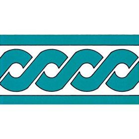 Armada Çini KS 20T 10x20 cm Turkuaz Zincir Desen Seramik Çini Bordür