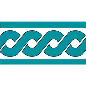 Armada Çini KS 20T 10x20 cm Turkuaz Zincir Desen Seramik Çini Bordür