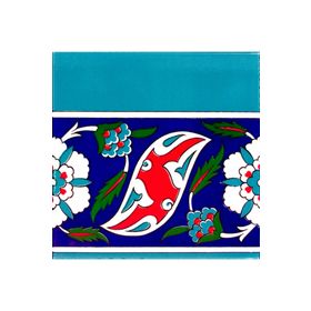 Armada Çini KS-21 İznik Rumi Desenli 20x20 cm Seramik Çini Bordür