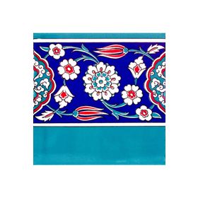 Armada Çini KS-24 Osmanlı Çiçek Desenli 20x20 cm Seramik Çini Bordür