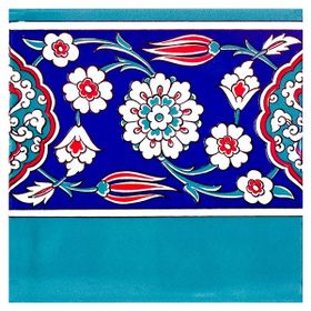 Armada Çini KS-24 Osmanlı Çiçek Desenli 20x20 cm Seramik Çini Bordür