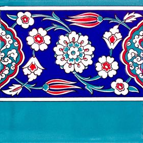 Armada Çini KS-24 Osmanlı Çiçek Desenli 20x20 cm Seramik Çini Bordür