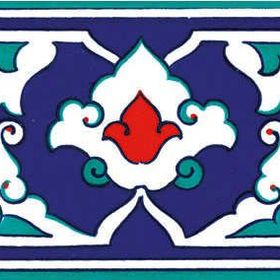Armada Çini KS-41 Kütahya İznik Desenli 10x20 cm Seramik Çini Bordür