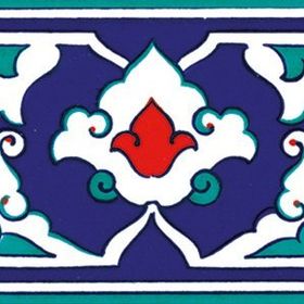 Armada Çini KS-41 Kütahya İznik Desenli 10x20 cm Seramik Çini Bordür