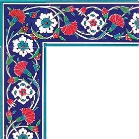 Armada Çini KS-43 Kütahya İznik Desenli 10x20 cm Seramik Çini Bordür