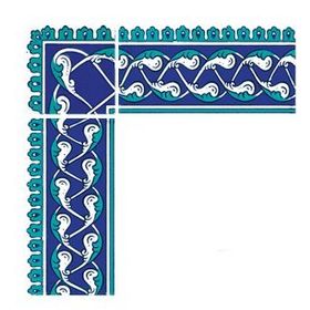 Armada Çini Ks-44 10X20 Cm Seramik Bordür Kütahya Cami Çinisi