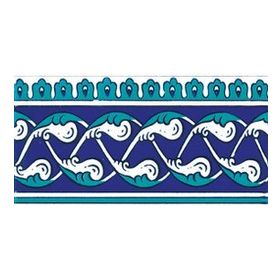 Armada Çini Ks-44 10X20 Cm Seramik Bordür Kütahya Cami Çinisi