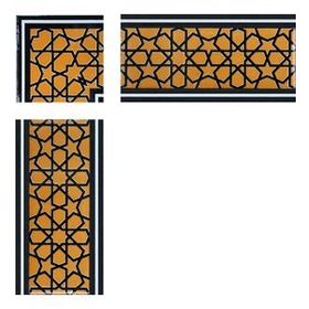 Armada Çini KS-72 10x20 cm Sarı Türkmen Yıldızı Çini Karo Bordür