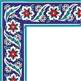 Armada Çini KS-8 İznik Rumi Desenli 10x20 cm Seramik Çini Bordür