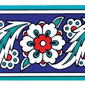 Armada Çini KS-8 İznik Rumi Desenli 10x20 cm Seramik Çini Bordür