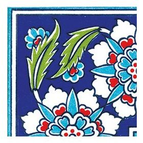 Armada Çini KSK 18 10x10 cm Osmanlı Yaprak Desen Çini Bordür Köşe