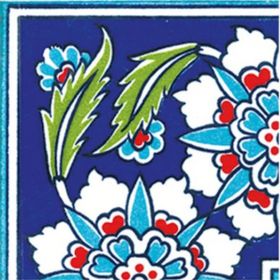 Armada Çini KSK 18 10x10 cm Osmanlı Yaprak Desen Çini Bordür Köşe
