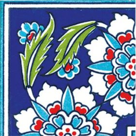 Armada Çini KSK 18 10x10 cm Osmanlı Yaprak Desen Çini Bordür Köşe