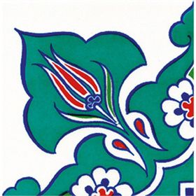 Armada Çini KSK 22 10x10 cm Taç Desenli İznik Çini Bordür Köşesi