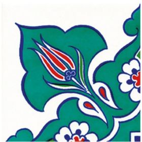 Armada Çini KSK 22 10x10 cm Taç Desenli İznik Çini Bordür Köşesi