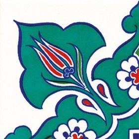 Armada Çini KSK 22 10x10 cm Taç Desenli İznik Çini Bordür Köşesi