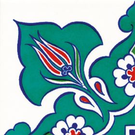 Armada Çini KSK 22 10x10 cm Taç Desenli İznik Çini Bordür Köşesi