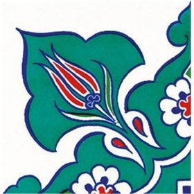 Armada Çini KSK 22 10x10 cm Taç Desenli İznik Çini Bordür Köşesi