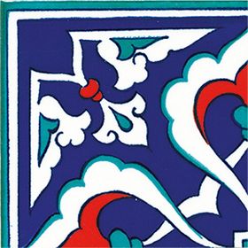 Armada Çini KSK 41 10x10 cm Kütahya İznik Rumi Çini Bordür Köşe