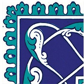 Armada Çini KSK 44 10x10 cm Klasik Rumi Desenli Çini Bordür Köşesi