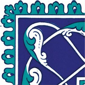 Armada Çini KSK 44 10x10 cm Klasik Rumi Desenli Çini Bordür Köşesi