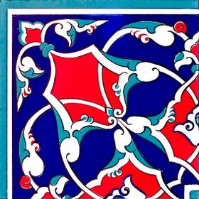 Armada Çini KSK 5 20x20 cm Osmanlı Rumi Desenli Çini Bordür Köşe