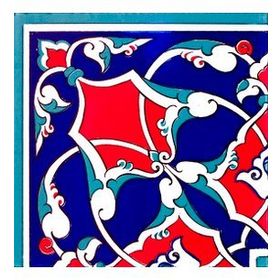 Armada Çini KSK 5 20x20 cm Osmanlı Rumi Desenli Çini Bordür Köşe
