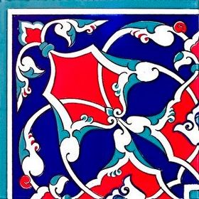 Armada Çini KSK 5 20x20 cm Osmanlı Rumi Desenli Çini Bordür Köşe