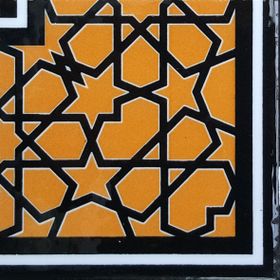 Armada Çini KSK 72 10x10 cm Sarı Türkmen Yıldızı Çini Bordür Köşe