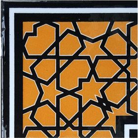 Armada Çini KSK 72 10x10 cm Sarı Türkmen Yıldızı Çini Bordür Köşe